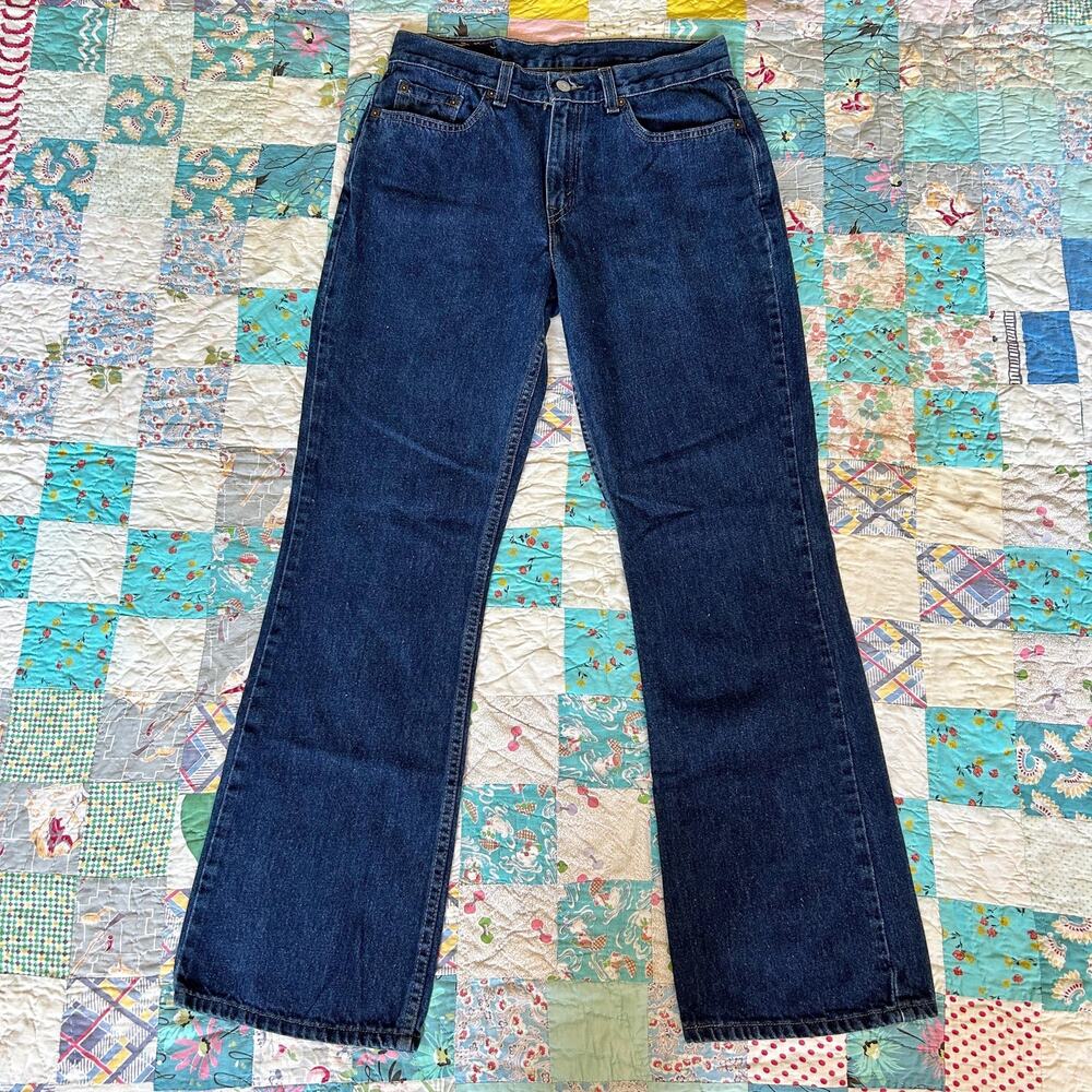 Vintage 90s Levi's 515 USA Dark Wash Bootcut Flare Cotton Denim Jeans 30x32
